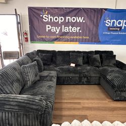 Gray XL Sectional Sofa + Storage 