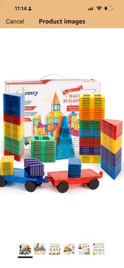 cossy 120Pcs Magnetic Tiles Magnetic 3D Building Blocks Set Educational Construction Toys for 3 4 5 6 7 8 Year Old Boy and Girl with Stronger Magnets,
