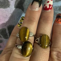 Tigers Eye Stone Sterling Silver Rings
