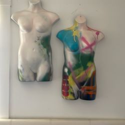 Painted art mannequin x2