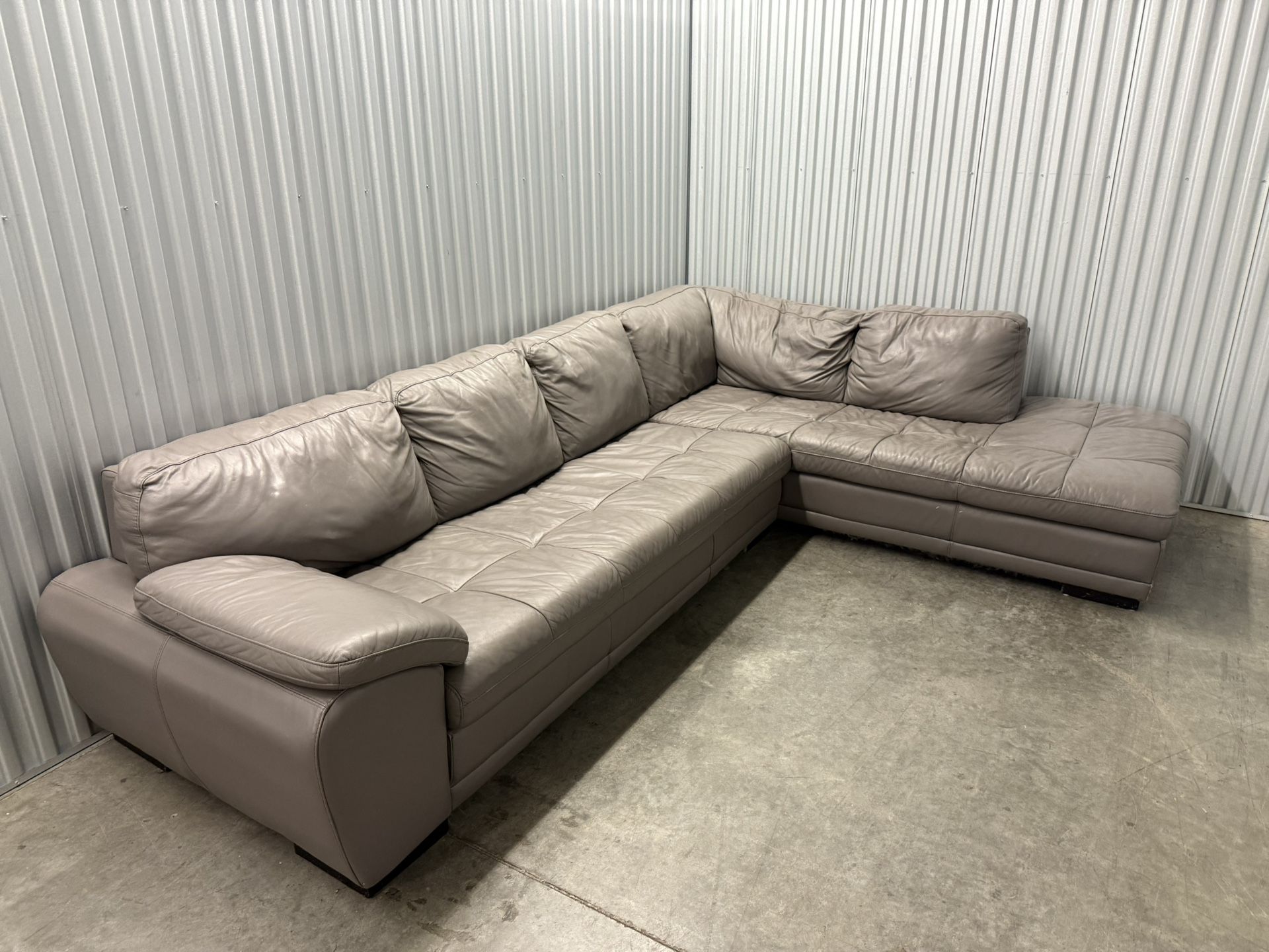 Leather Grey Sectional Couch