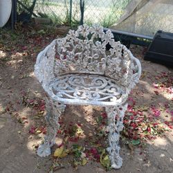 Cast Iron Chair Grape And Vine Style 