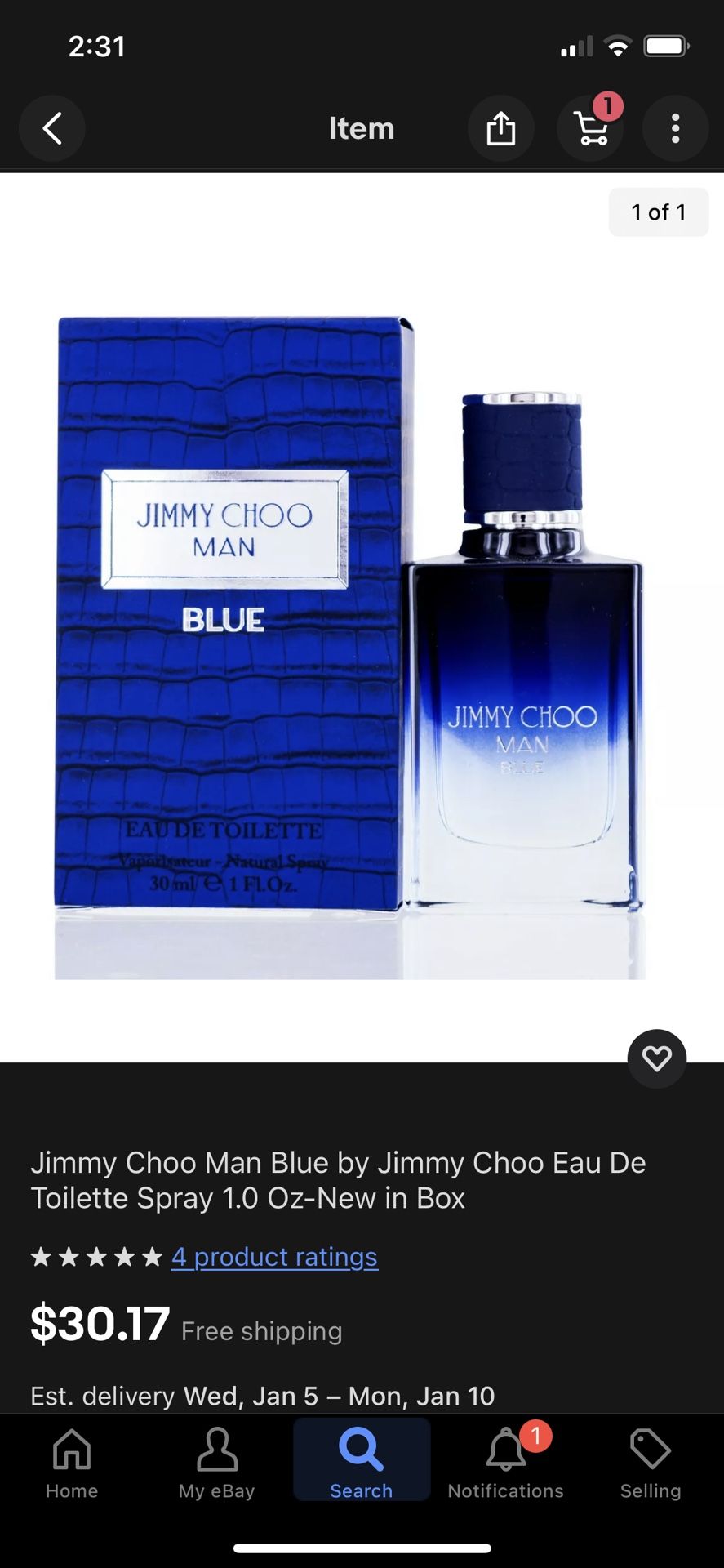 Jimmy Choo Man Blue Eau De Toilette, Men's Fragrances, Beauty & Health