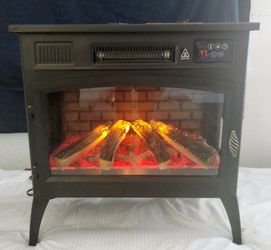 24 Inch Electric Fireplace Heater Stove - Remote & Manual Included