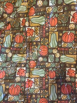 70” x 52” Fall Harvest Pumpkin leaves Autumn tablecloth plastic & soft