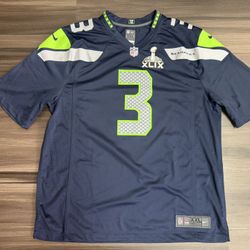 Nike Seattle Seahawks Russell Wilson #3 Super Bowl XLIX 49 Jersey Men’s 2XL