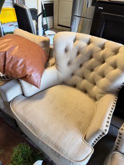 Tufted Accent Chair with Nailhead Trim