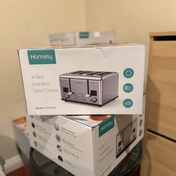 Homàsy Toaster 4 Slice, Stainless Steel Toaster with LCD Digital Timer 