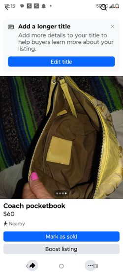 A Real Coach Pocketbook Yellow Used Maybe Once Or Twice
