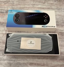ANBERNIC RG VITA Pro Black + 128GB Micro SD Card (Loaded with games) + Grip + PS button helper