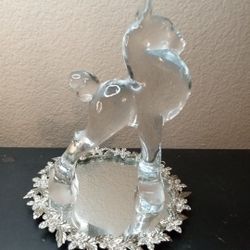 GORGEOUS VTG Viking Clear Glass 10" Stag Horse Figurine
