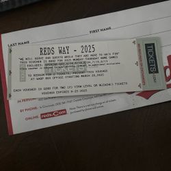 Cincinnati Reds 2025 Ticket Voucher – 2 Game Tickets