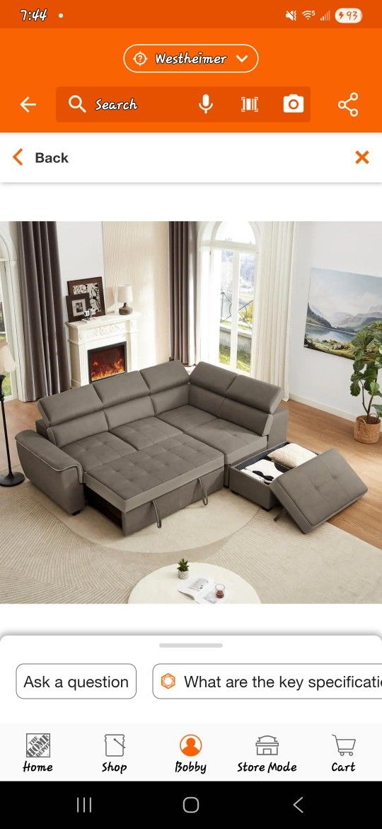 Sofa Bed Barely Used With Warranty, Table And More MY Father Dying At The Hospital I Have To Be There For Him..