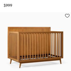 West Elm Mid-Century 4-in-1 Convertible Crib- Acorn