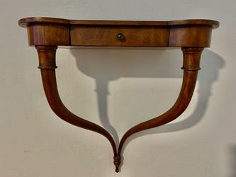 Wood Demilune Wall Mounted Shelf Table
