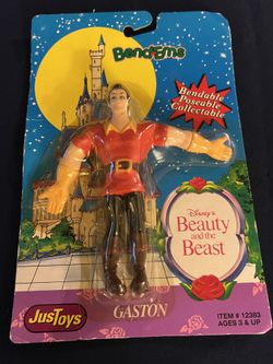 Vintage 1992 Disney Beauty and the Beast Bend-ems Gaston Figure in package