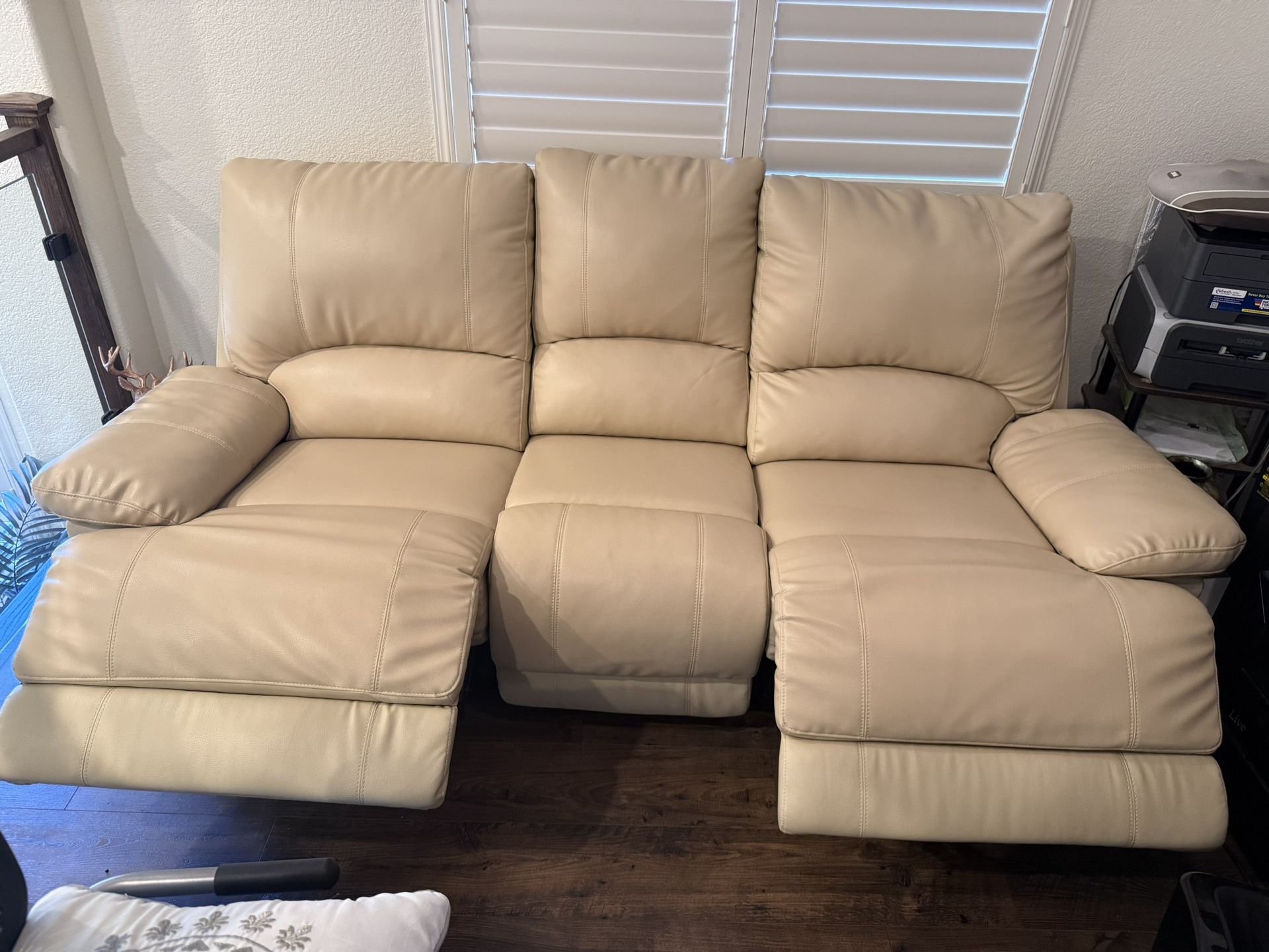 Sofa Faux Leather Reclining 89"