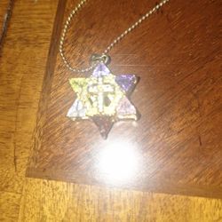 Colorfully Srar Of David Necklace 