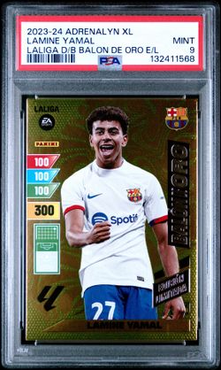 PSA 9 Lamine Yamal Balón de Oro Edición Limitada – 2023-24 Panini Adrenalyn XL