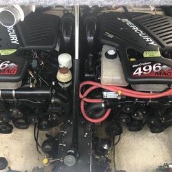 Pair Of Mercruiser 496ho 425hp 235hrs,227hrs