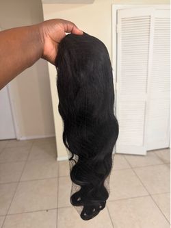 30 Inch Black Lace Front Human Hair Wig – $110