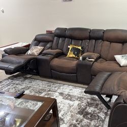 Sectional Sofa With 3 Recliners - 2 Power