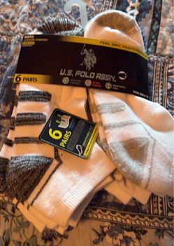 New 6 Pack Polo Socks with Tag
