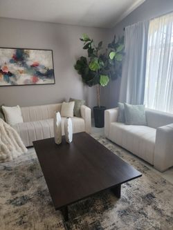 White, like new, almost never used love seat and sofia