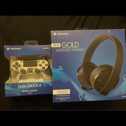 PS4 Controller And PS4 Gold Headset
