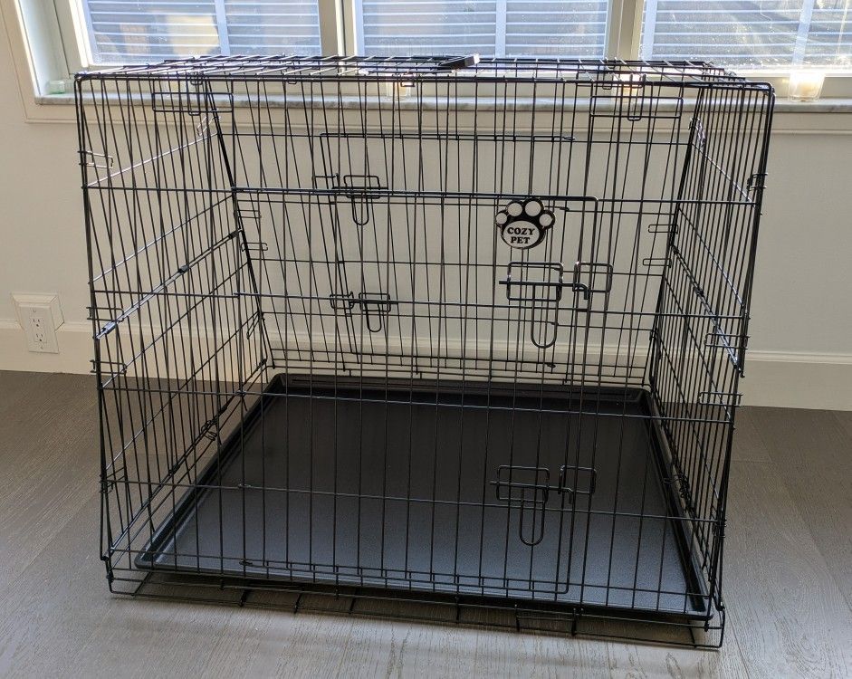 Cozy Pet CDC08 Double Door Dog Pet Car Transport Cage Travel Crate Collapsible