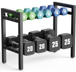 New Dumbbell Rack 2 Tier Adjustable Weight Rack
