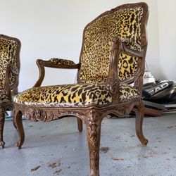 Leopard Antique Chair 