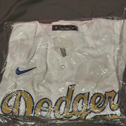 Dodgers World  Series Gold Trim Vapor Jersey 