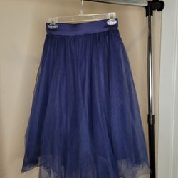 Windsor Women's Size Small Navy Blue Tulle TuTu Skirt Lined Layered Knee Length
