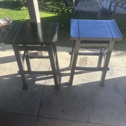 Two Black Barstools 