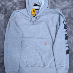 Carhartt Sweater Mens Heather Gray HOODIE Midweight Fleece Sweatshirt Various Sizes - Going Fast!