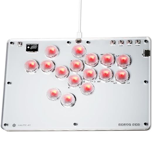 Sehawei Haute42 Arcade Stick 16Keys All-Button Gamerfinger with Turbo Functions & Custom RGB,Arcade Controller Street Fight for PC/Ps3/Ps4/Switch/Stea