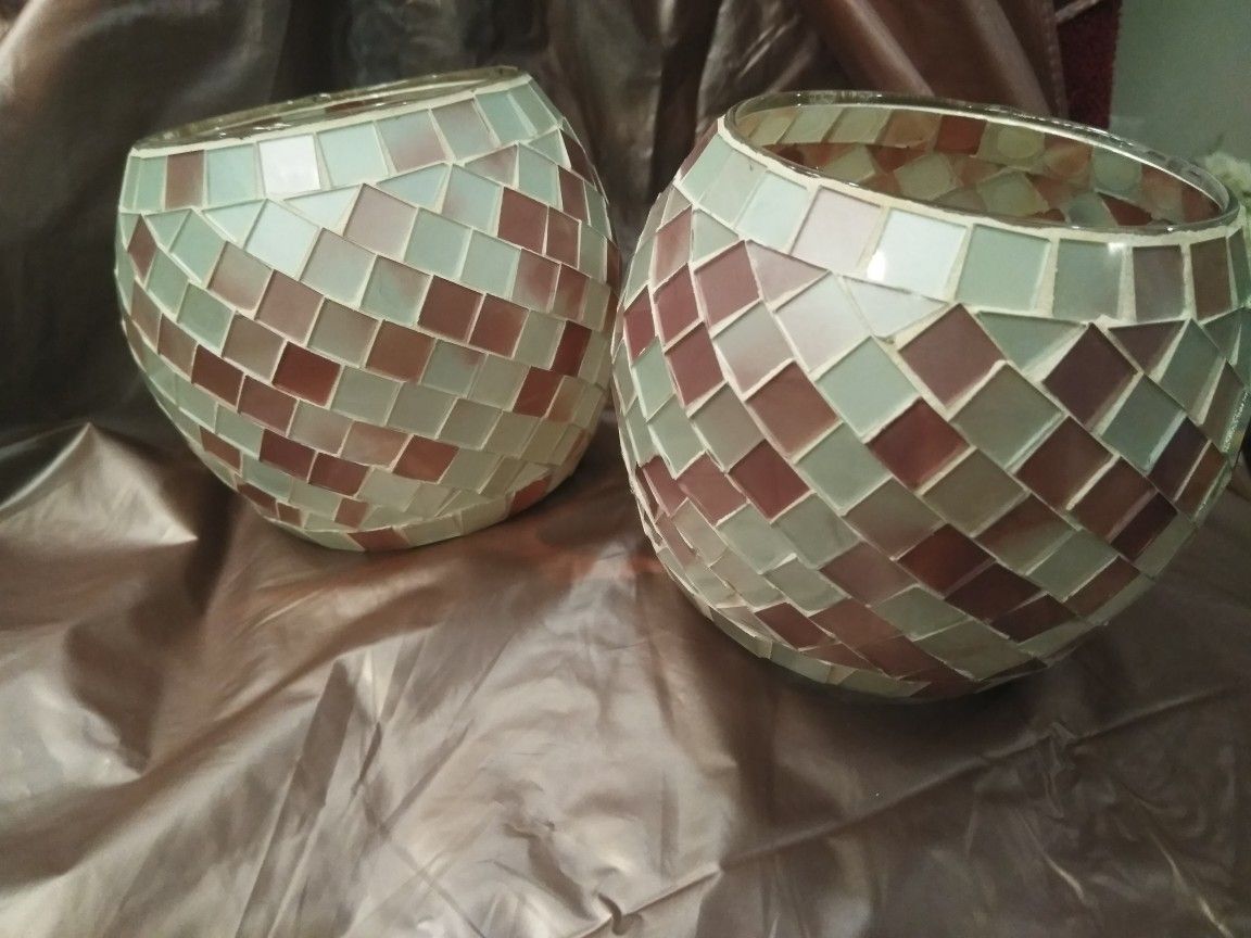 Rose gold/Mauve candle holders