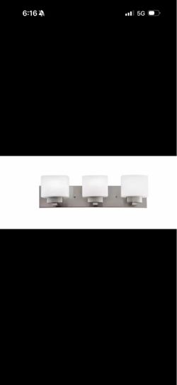 Design House Dove Creek 24" 3-Light Satin Nickel Vanity Light with Glass Shades