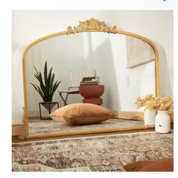 Gold Bordeaux Wide Arch Metal Wall Mirror