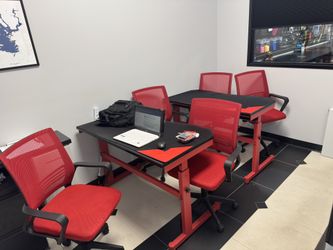 Ashley Designs Student Desks / Tables – Adjustable Height (Black & Red)