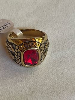 SIZE 9 Stainless Steel Men Rings Rhinestone