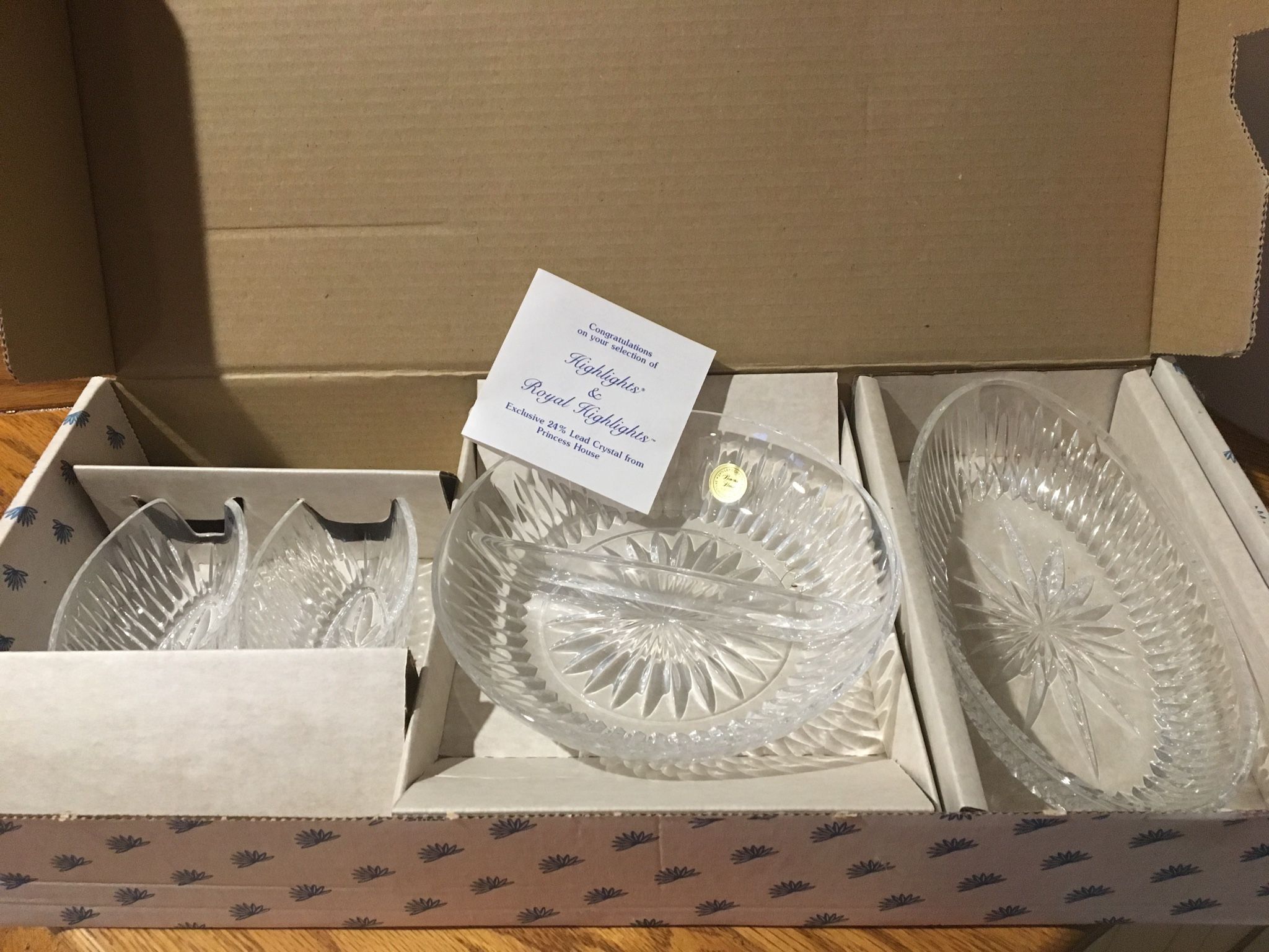 Rare Princess House Crystal Hostess Buffet Set