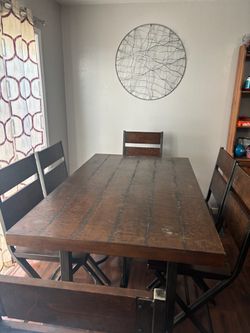 Living spaces Dining room table with 6 chairs