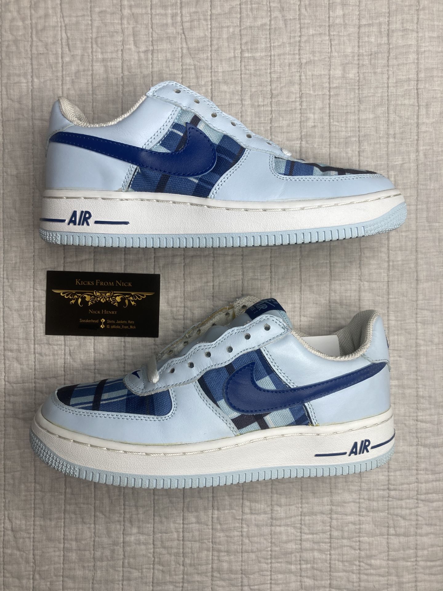 Wmns Nike Air Force Premium 'Blue Plaid' (2003) Size