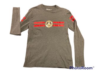 MOSCHINO Grey Long Sleeve Peace Shirt 