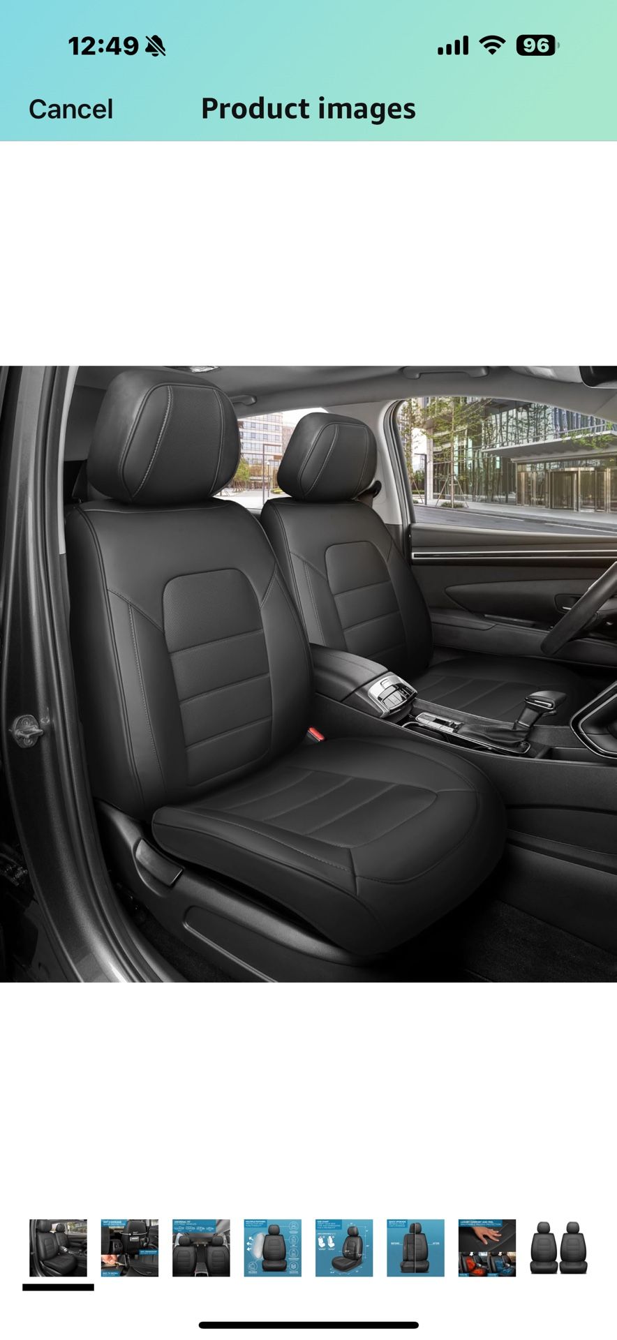 Deluxe Edition Napa Leather Seat Covers for Cars, Trucks, & SUV – 2 Black Car Seat Covers for Front Seats - Universal Fit Truck, SUV, & Car Accessorie