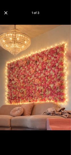 Pink artificial Flower wall