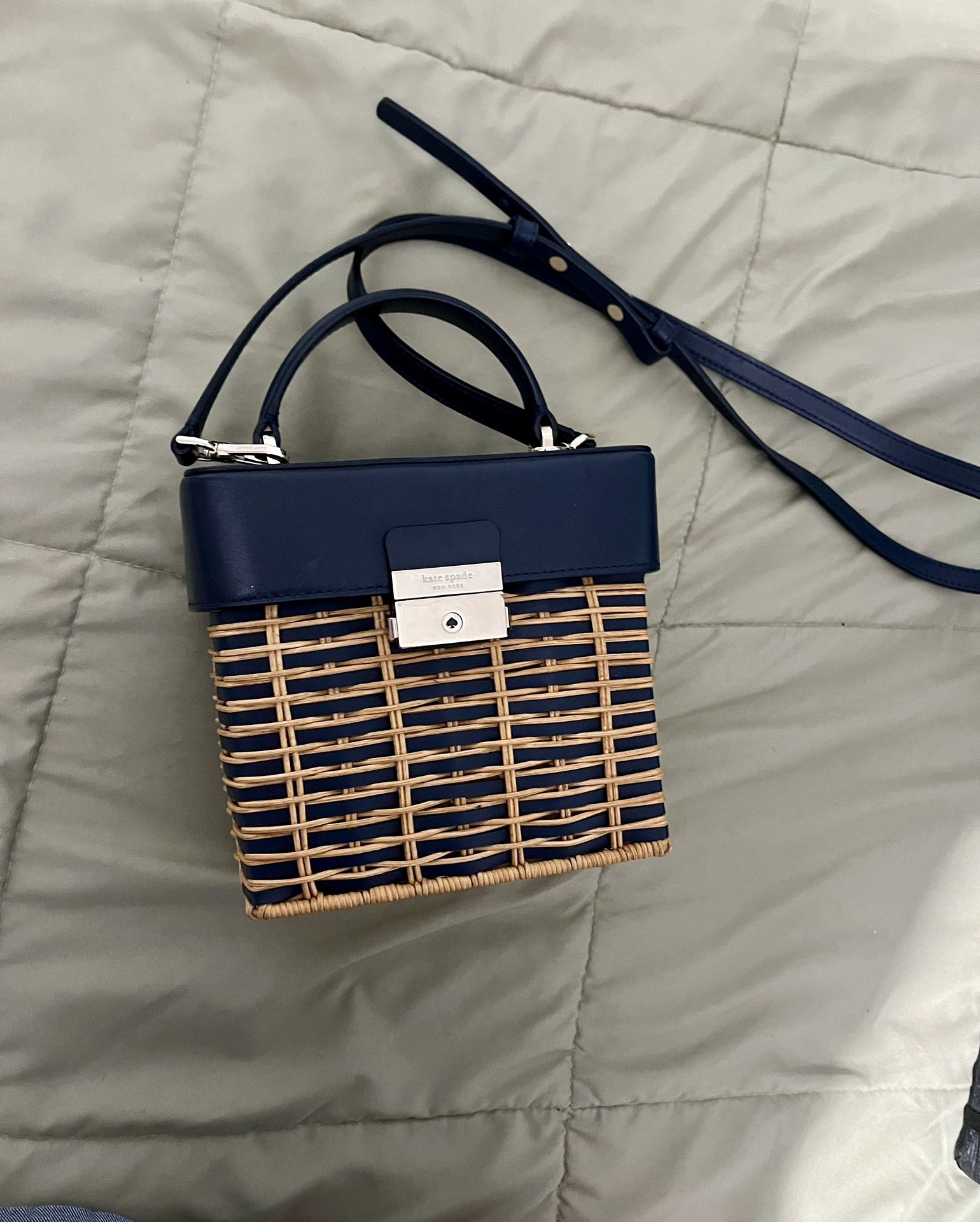 Kate Spade Voyage, Wicker Top Handle Crossbody Purse