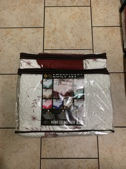 Embroidery quilt set 6pcs king set